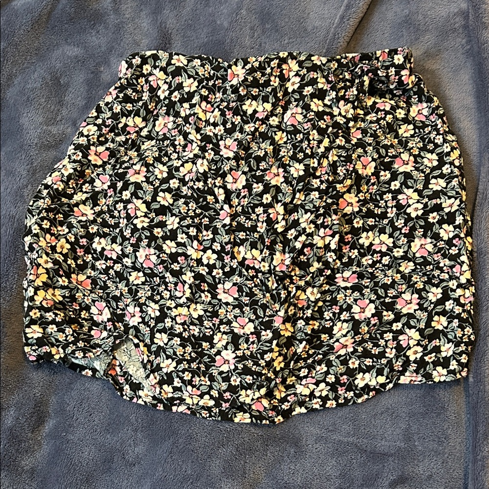 Floral Black Kids Skirt